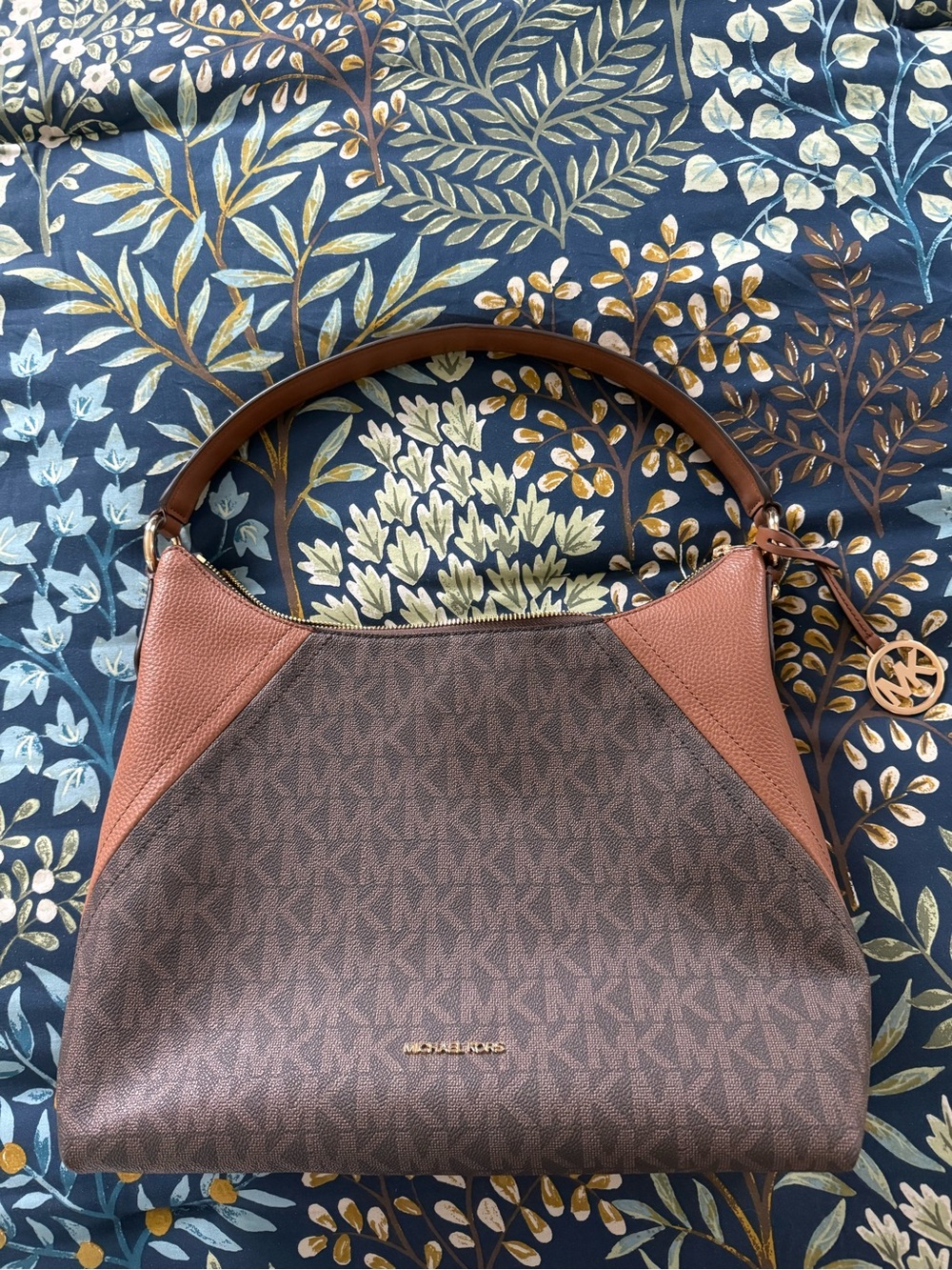 Michael Kors Brown and Tan Signature MK Shoulder Bag